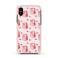 Cherry Cake Party Apple iPhone Xs Impact Case Pink Edge on Black Phone