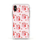 Cherry Cake Party Apple iPhone Xs Impact Case White Edge on Gold Phone