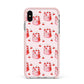 Cherry Cake Party Apple iPhone Xs Max Impact Case Pink Edge on Silver Phone