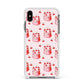 Cherry Cake Party Apple iPhone Xs Max Impact Case White Edge on Black Phone
