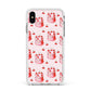Cherry Cake Party Apple iPhone Xs Max Impact Case White Edge on Silver Phone
