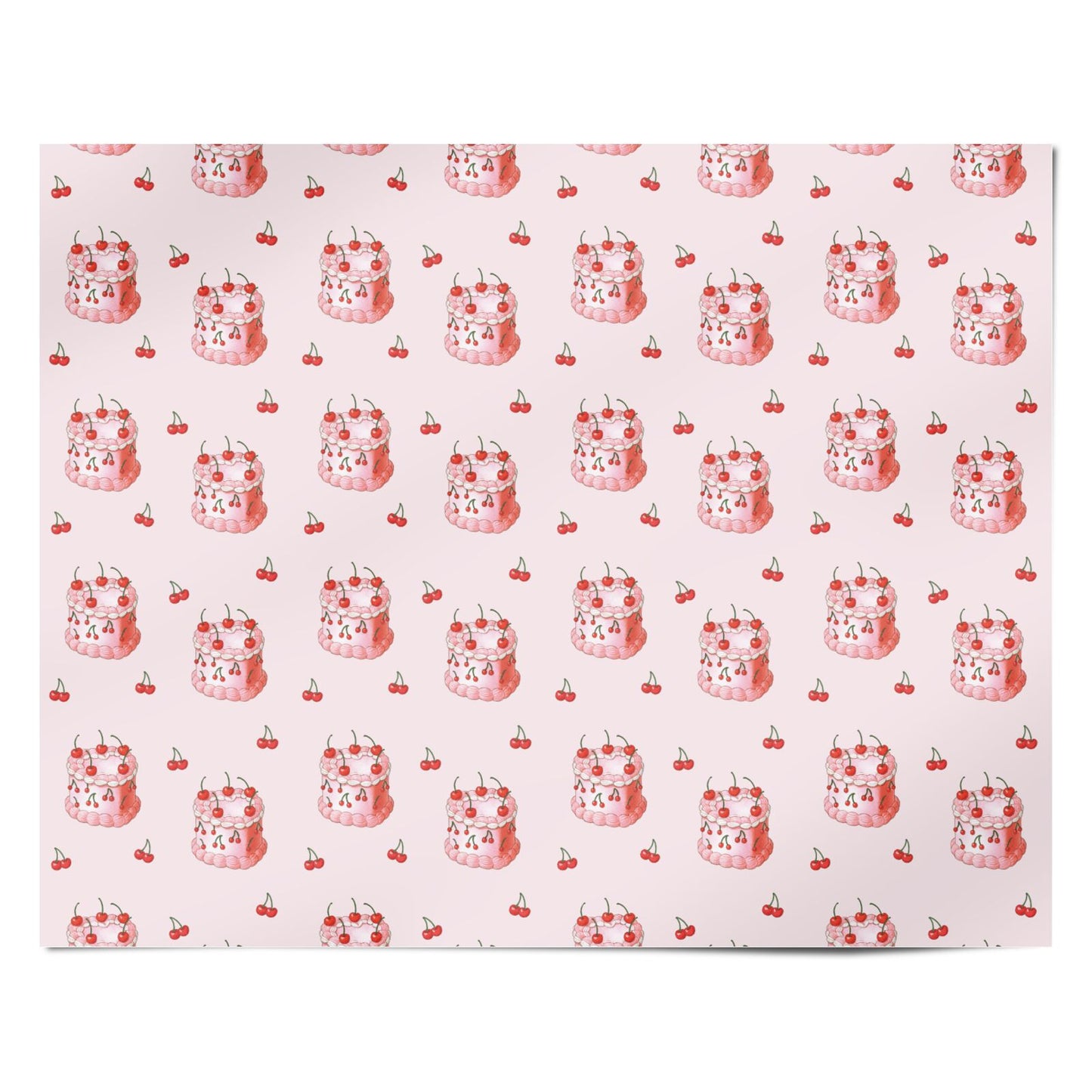 Cherry Cake Party Personalised Wrapping Paper Alternative