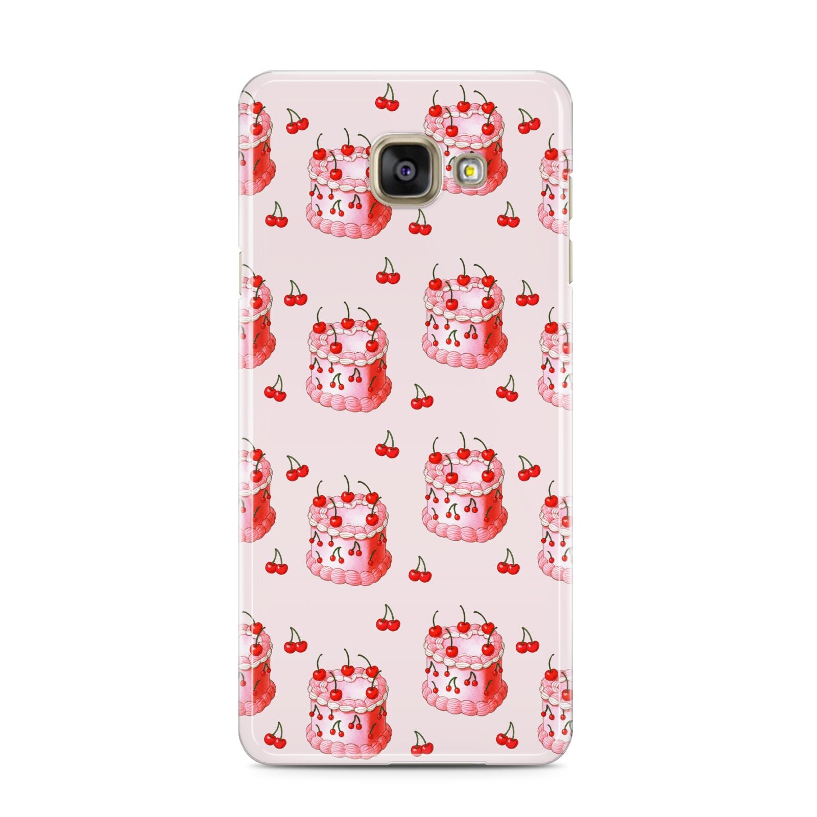 Cherry Cake Party Samsung Galaxy A3 2016 Case on gold phone