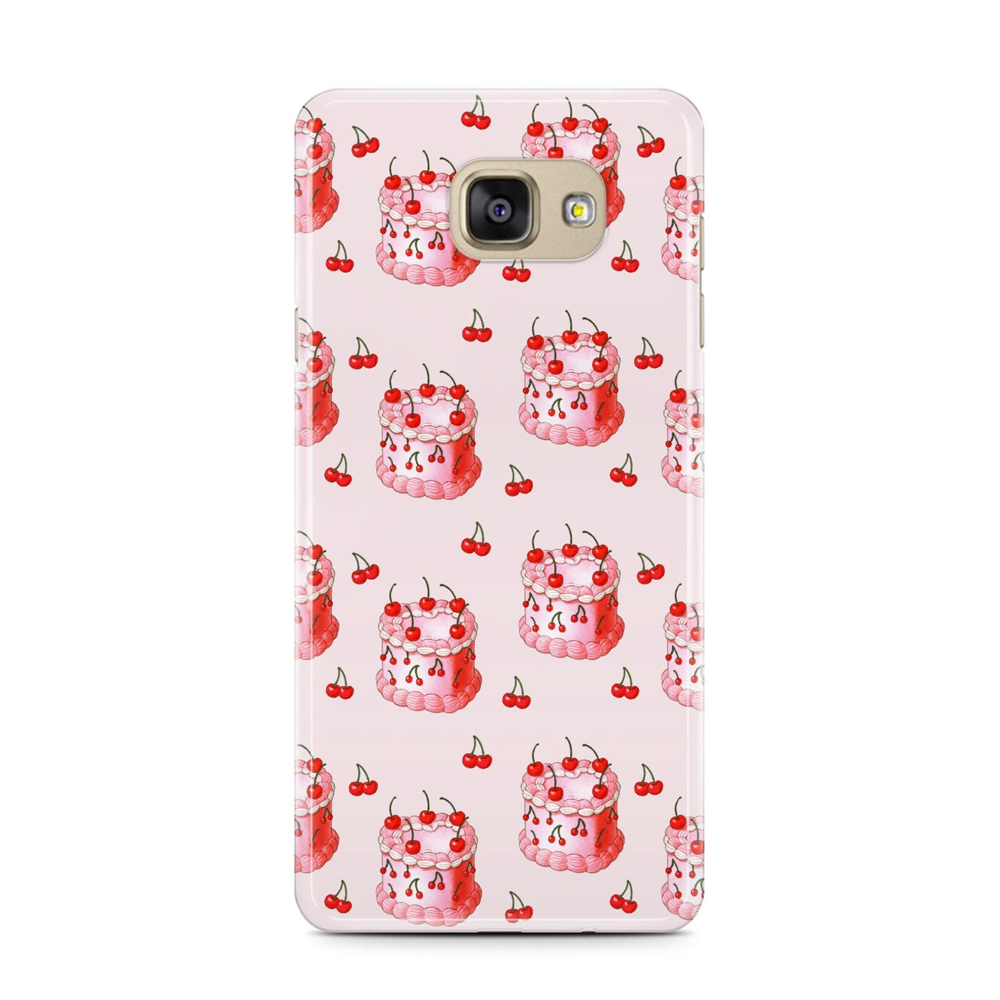 Cherry Cake Party Samsung Galaxy A7 2016 Case on gold phone