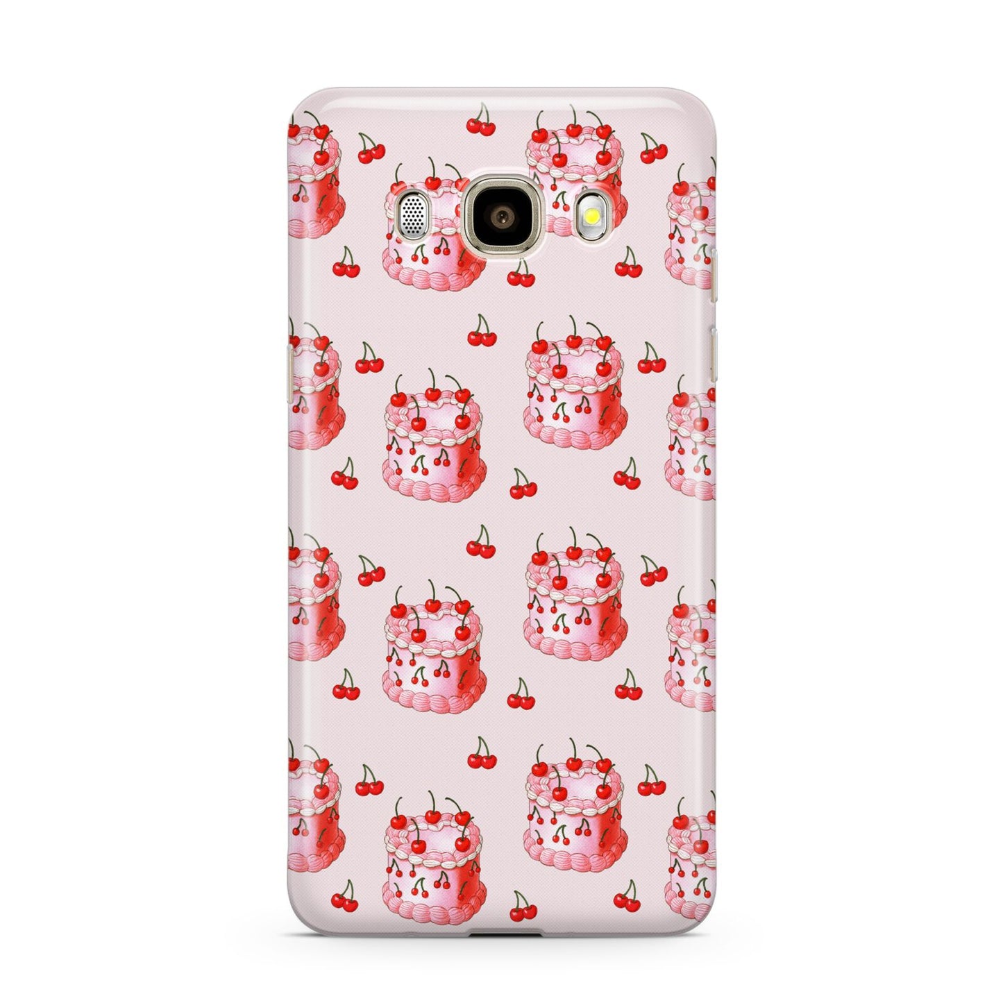 Cherry Cake Party Samsung Galaxy J7 2016 Case on gold phone