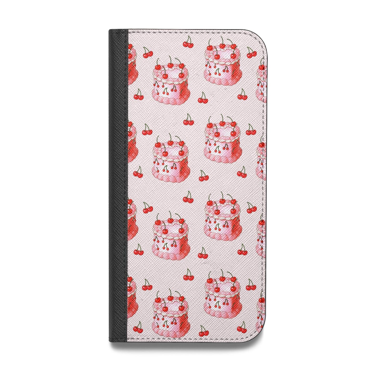 Cherry Cake Party Vegan Leather Flip iPhone Case