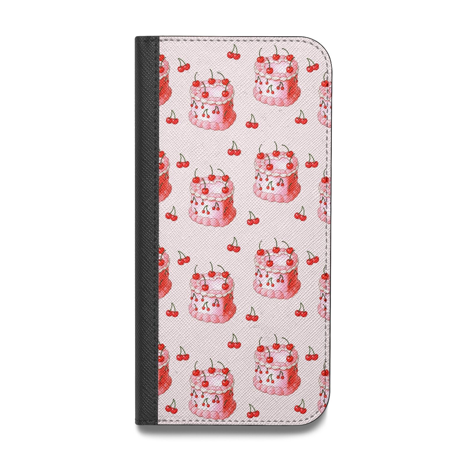 Cherry Cake Party Vegan Leather Flip iPhone Case