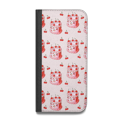 Cherry Cake Party Vegan Leather Flip iPhone Case