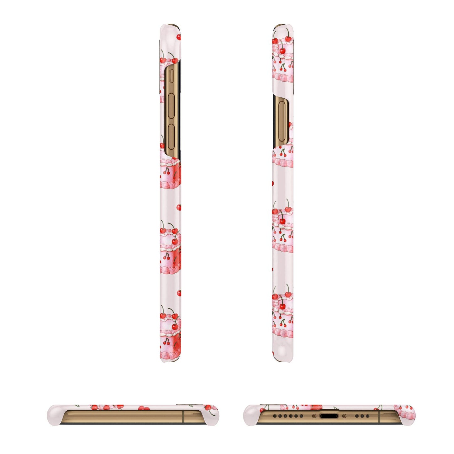 Cherry Cake Party iPhone 13 3D Snap Case Angle Images