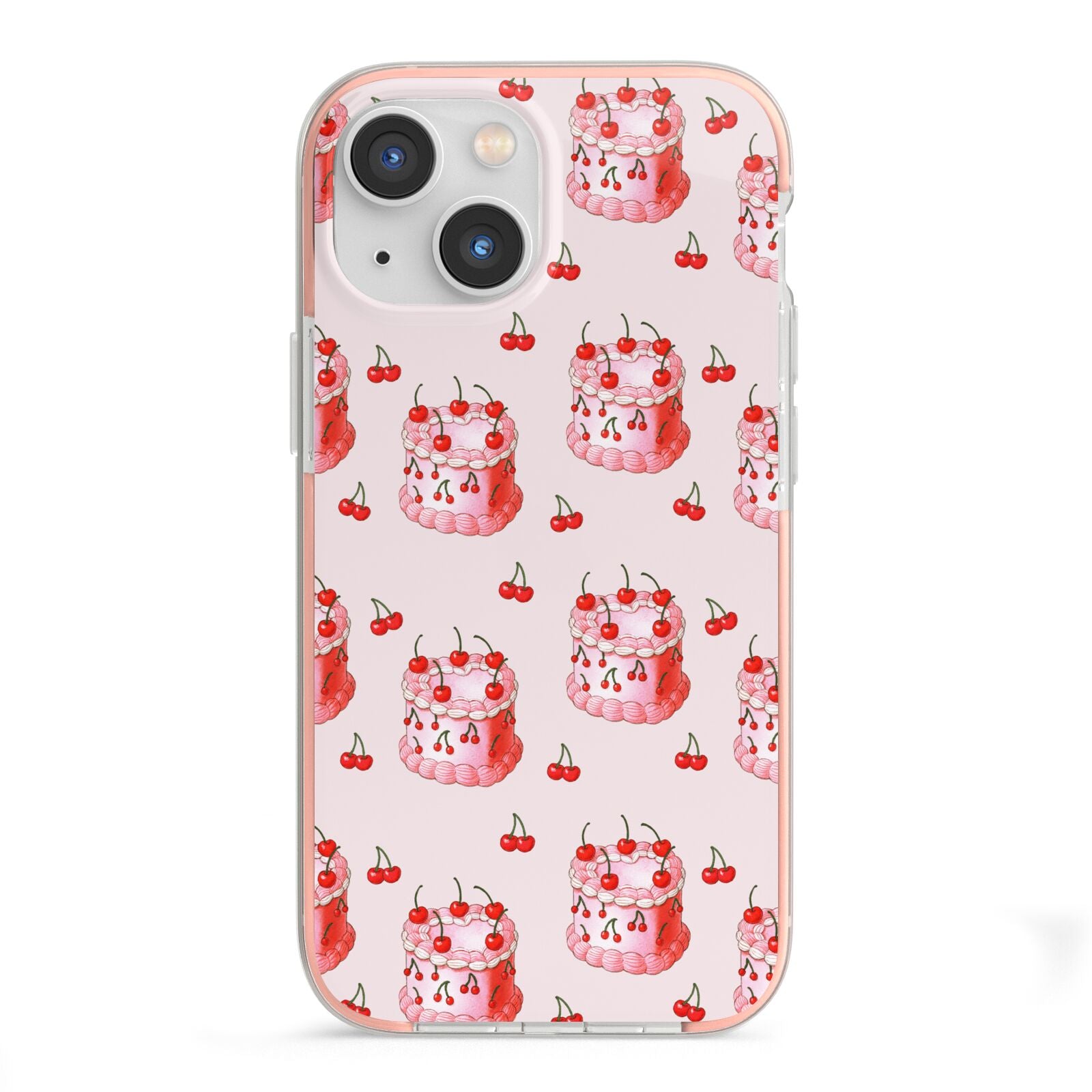 Cherry Cake Party iPhone 13 Mini TPU Impact Case with Pink Edges