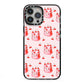 Cherry Cake Party iPhone 13 Pro Max Black Impact Case on Silver phone