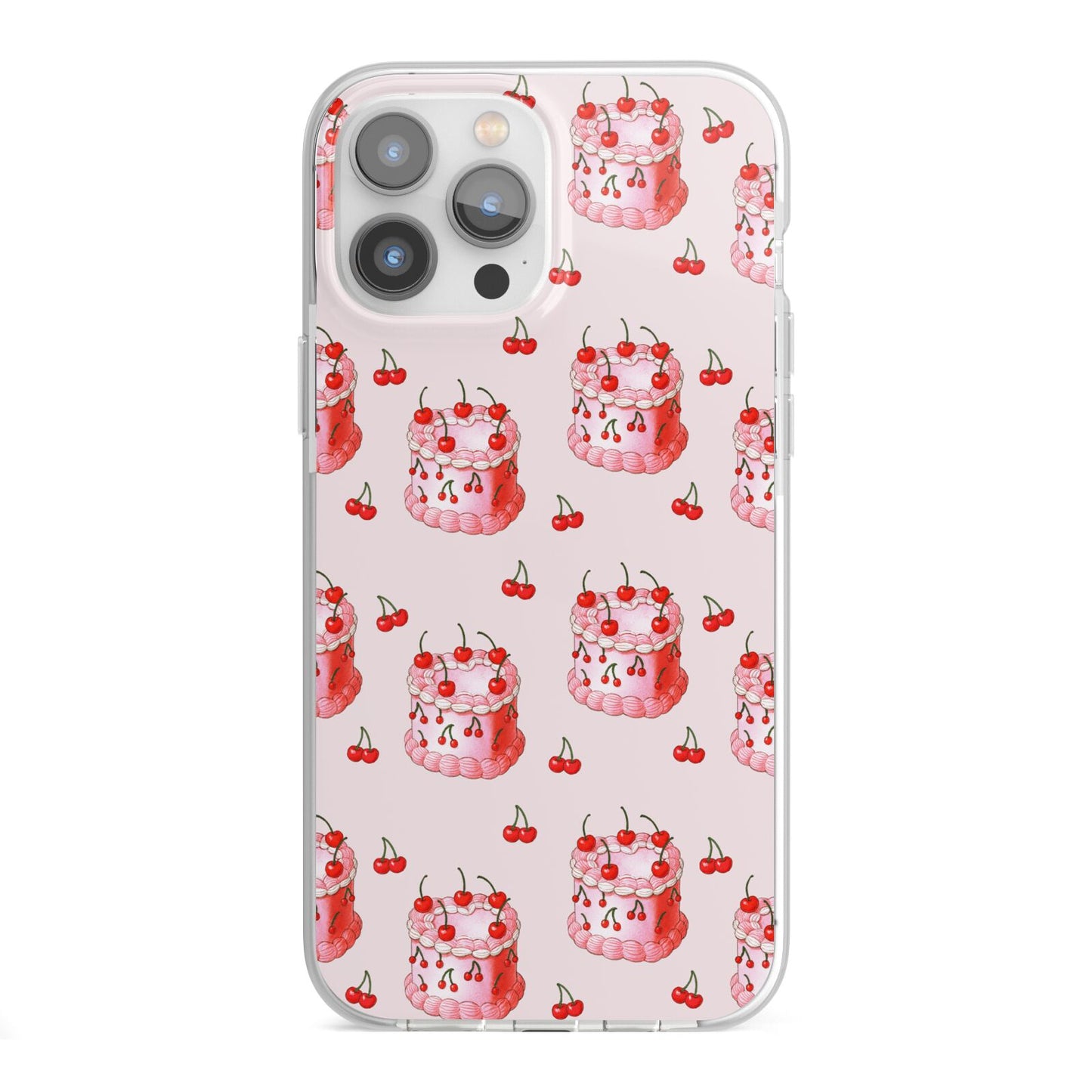 Cherry Cake Party iPhone 13 Pro Max TPU Impact Case with White Edges