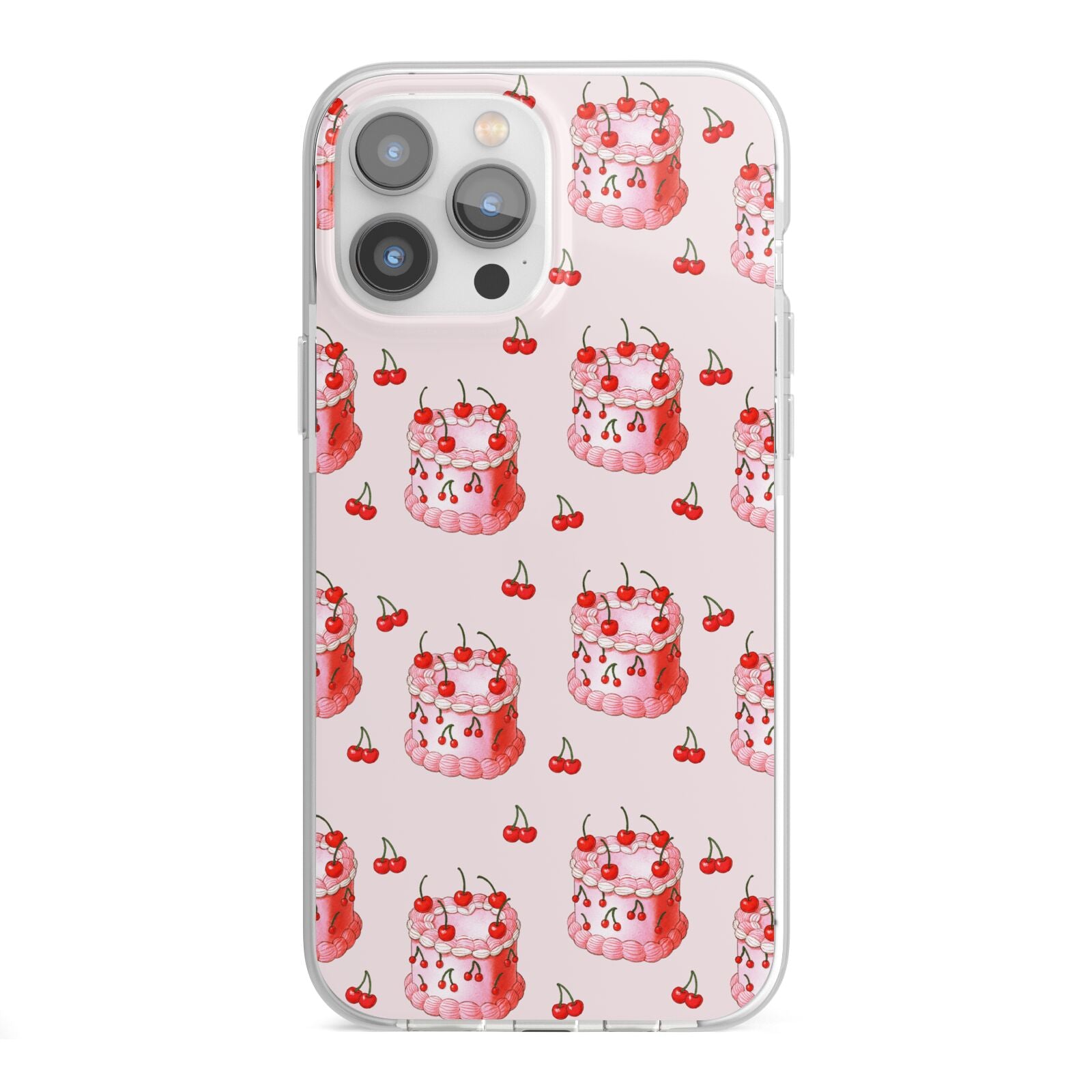 Cherry Cake Party iPhone 13 Pro Max TPU Impact Case with White Edges