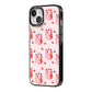 Cherry Cake Party iPhone 14 Black Impact Case Side Angle on Silver phone