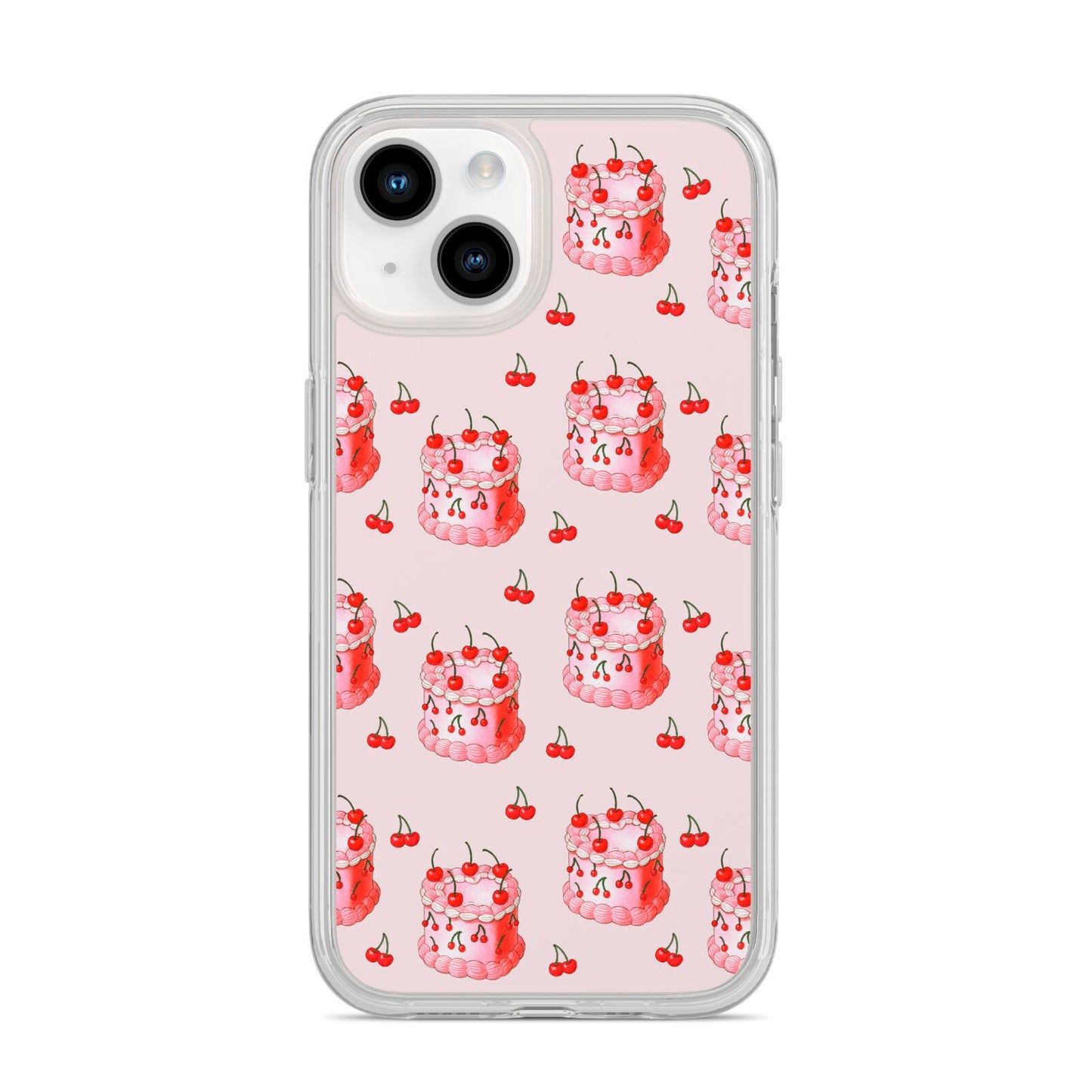 Cherry Cake Party iPhone 14 Clear Tough Case Starlight