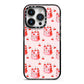 Cherry Cake Party iPhone 14 Pro Black Impact Case on Silver phone