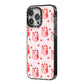 Cherry Cake Party iPhone 14 Pro Max Black Impact Case Side Angle on Silver phone