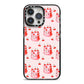 Cherry Cake Party iPhone 14 Pro Max Black Impact Case on Silver phone