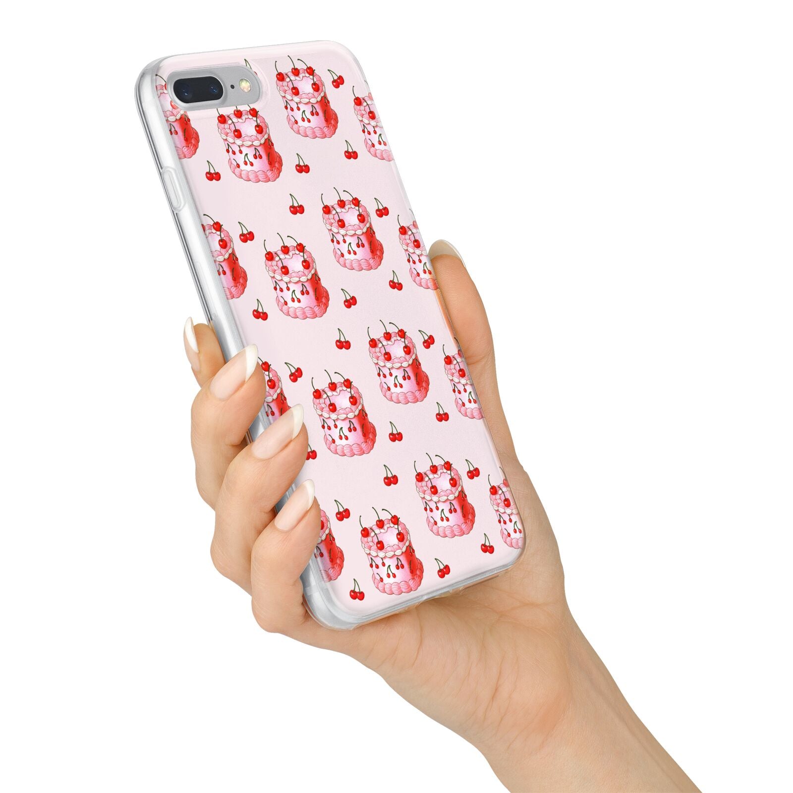 Cherry Cake Party iPhone 7 Plus Bumper Case on Silver iPhone Alternative Image