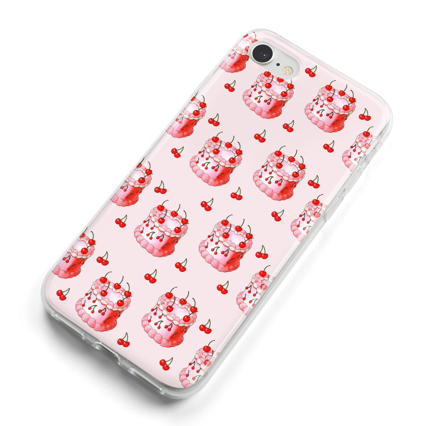Cherry Cake Party iPhone 8 Bumper Case on Silver iPhone Alternative Image