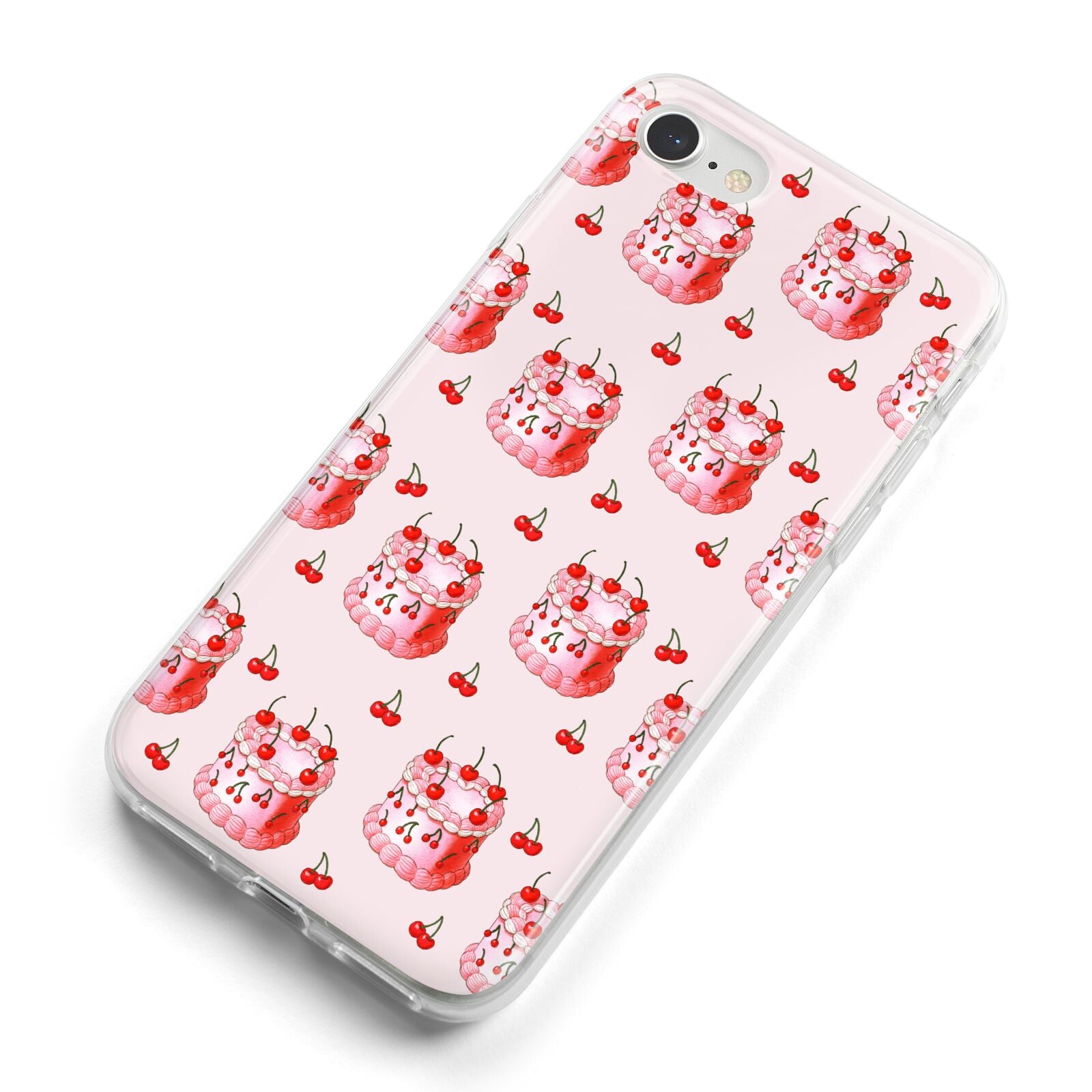 Cherry Cake Party iPhone 8 Bumper Case on Silver iPhone Alternative Image