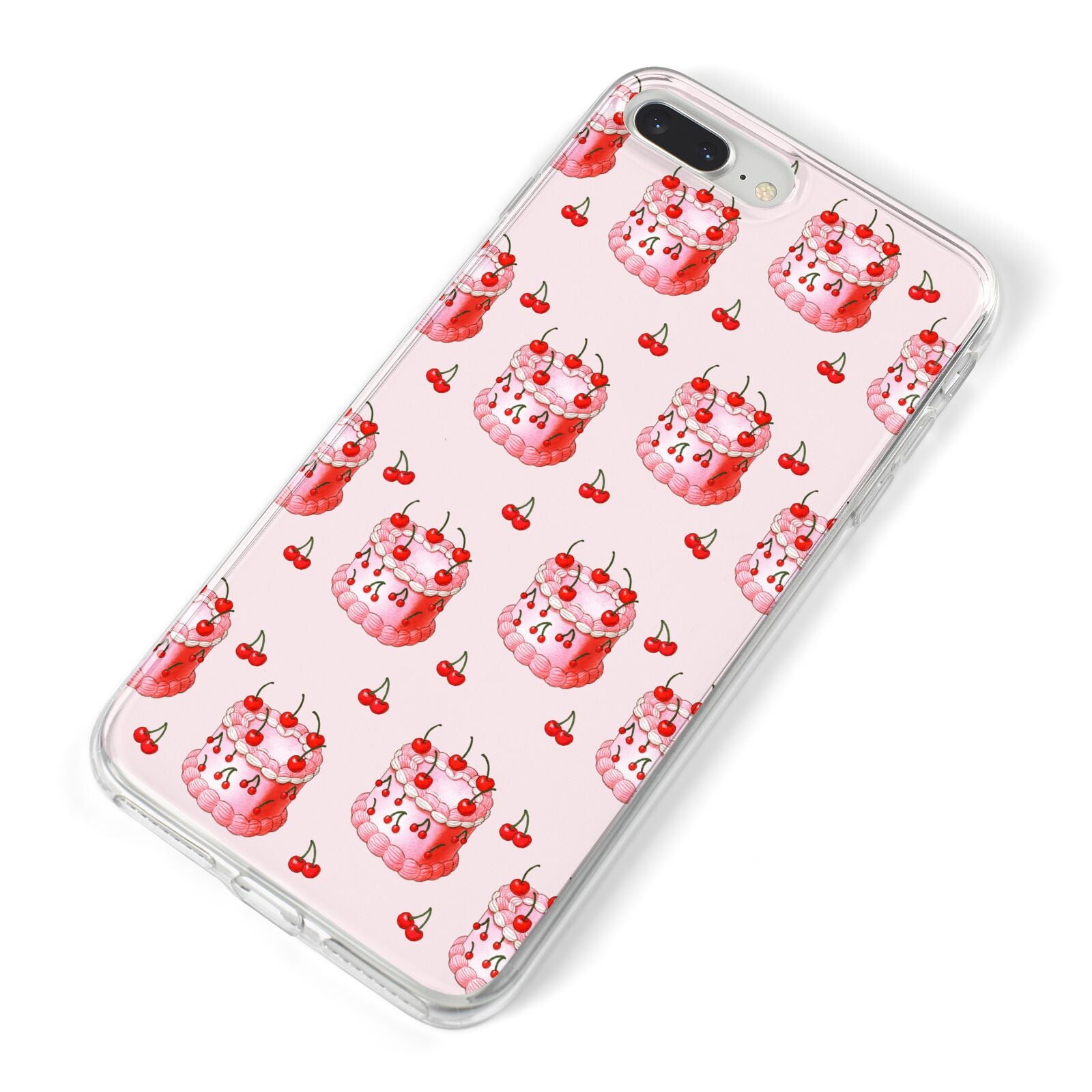 Cherry Cake Party iPhone 8 Plus Bumper Case on Silver iPhone Alternative Image