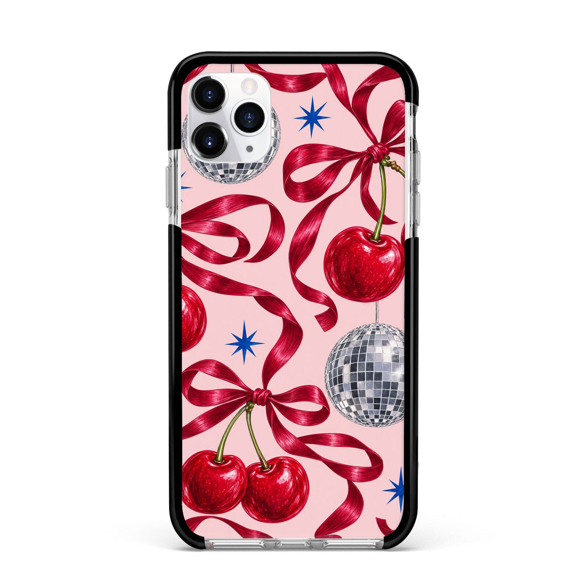 Cherry Disco Apple iPhone 11 Pro Max in Silver with Black Impact Case