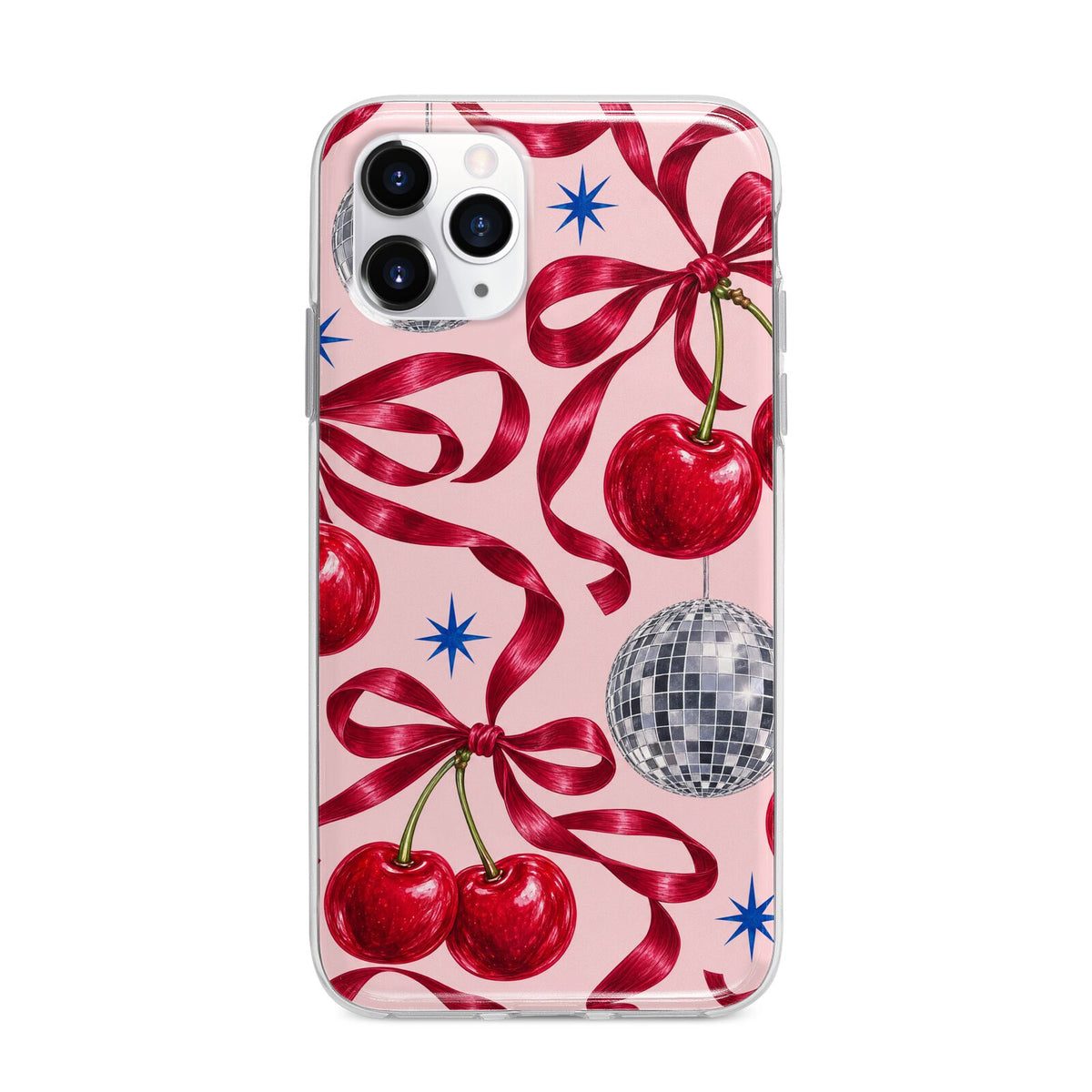 Cherry Disco Apple iPhone 11 Pro Max in Silver with Bumper Case