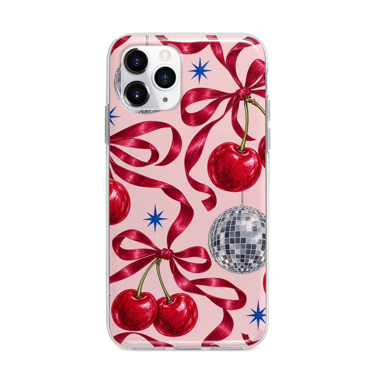 Cherry Disco Apple iPhone 11 Pro in Silver with Bumper Case