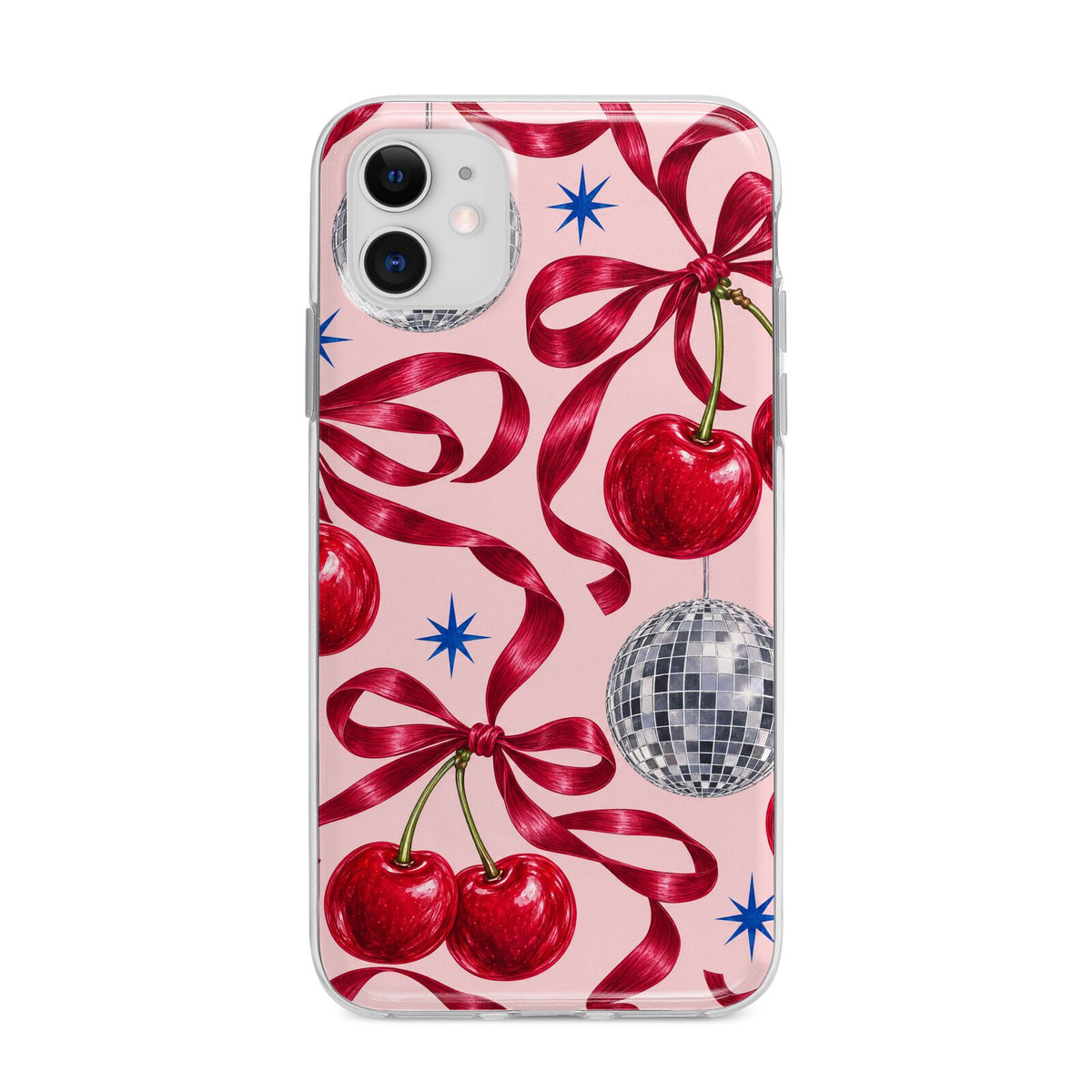 Cherry Disco Apple iPhone 11 in White with Bumper Case
