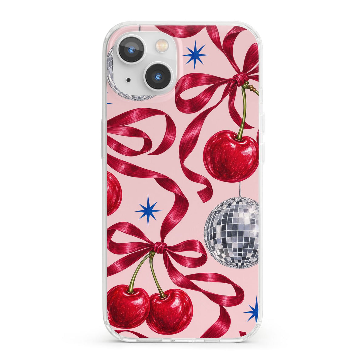 Cherry Disco iPhone 13 Clear Bumper Case