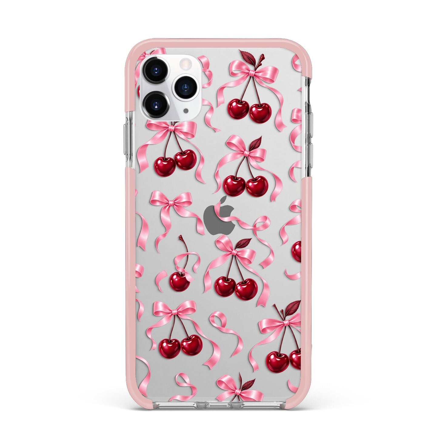 Cherry Silk Bows iPhone 11 Pro Max Impact Pink Edge Case