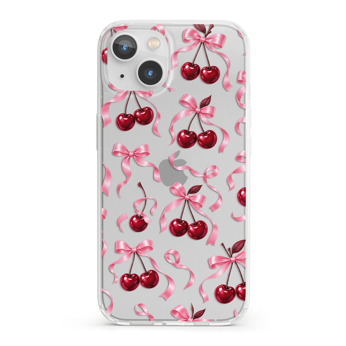 Cherry Silk Bows iPhone 13 Clear Bumper Case