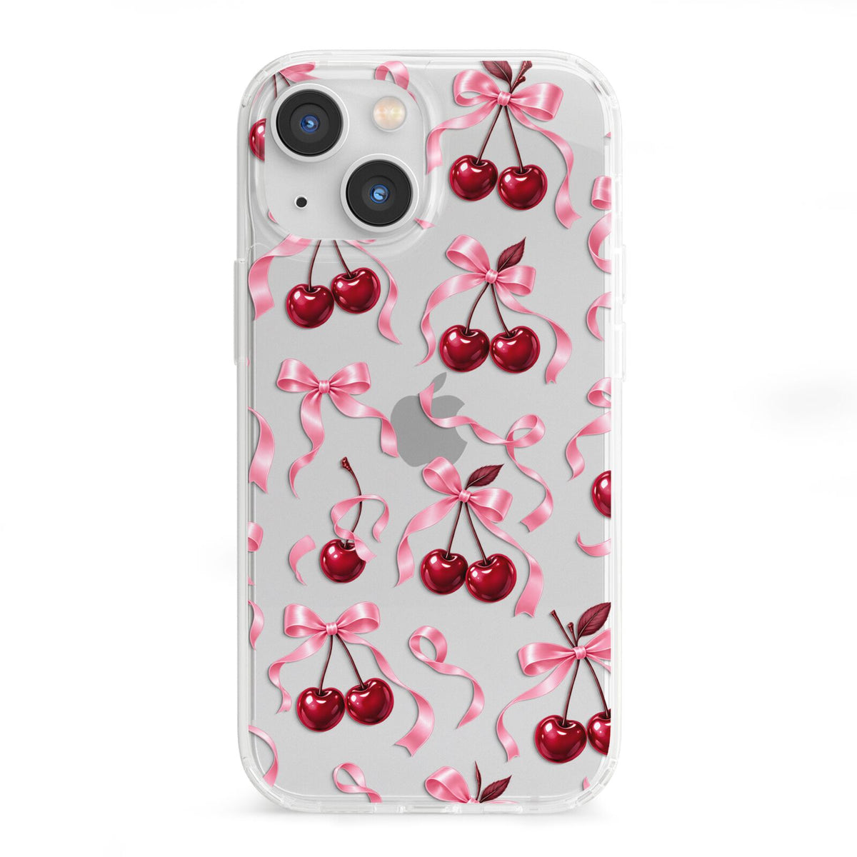 Cherry Silk Bows iPhone 13 Mini Clear Bumper Case