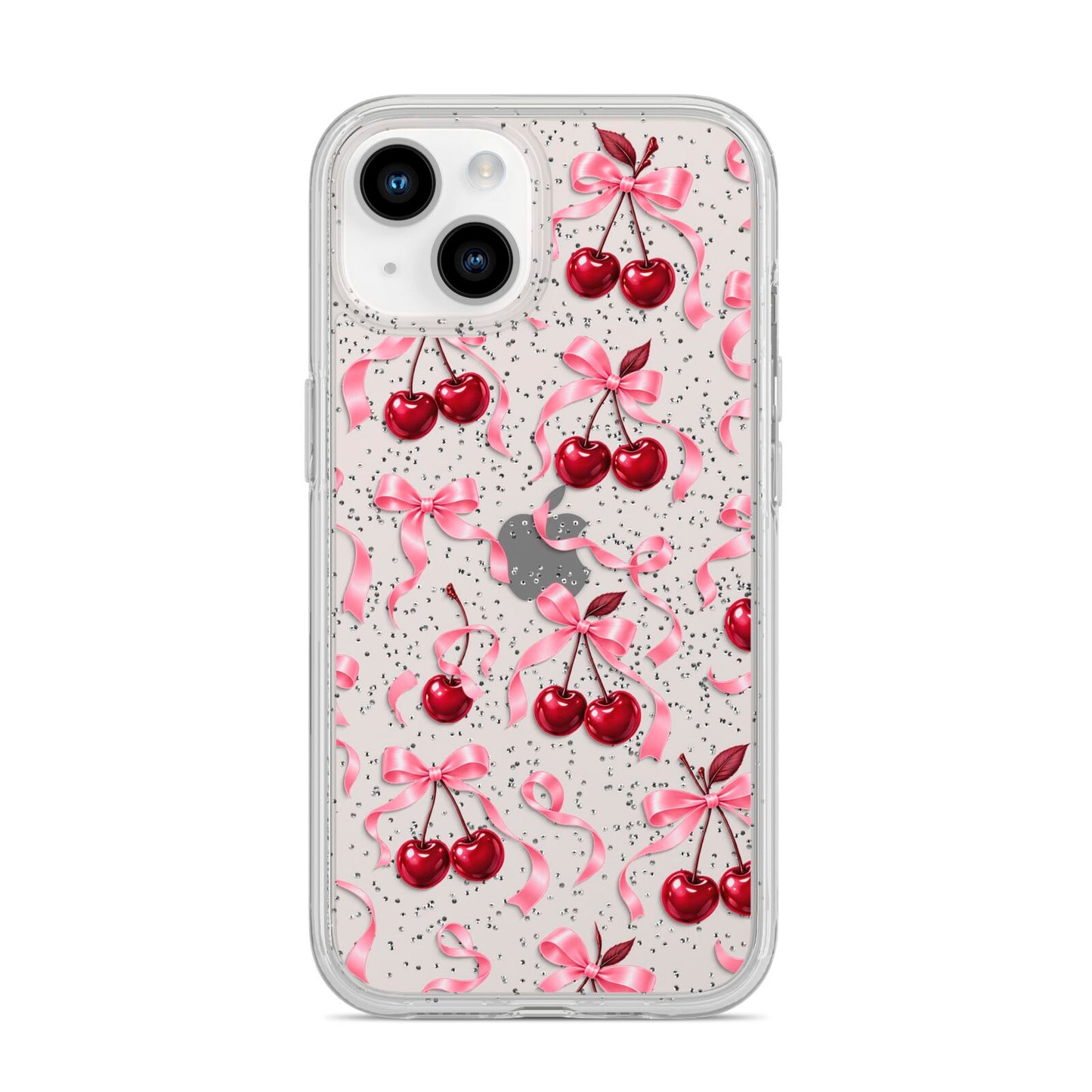 Cherry Silk Bows iPhone 14 Glitter Tough Case Starlight