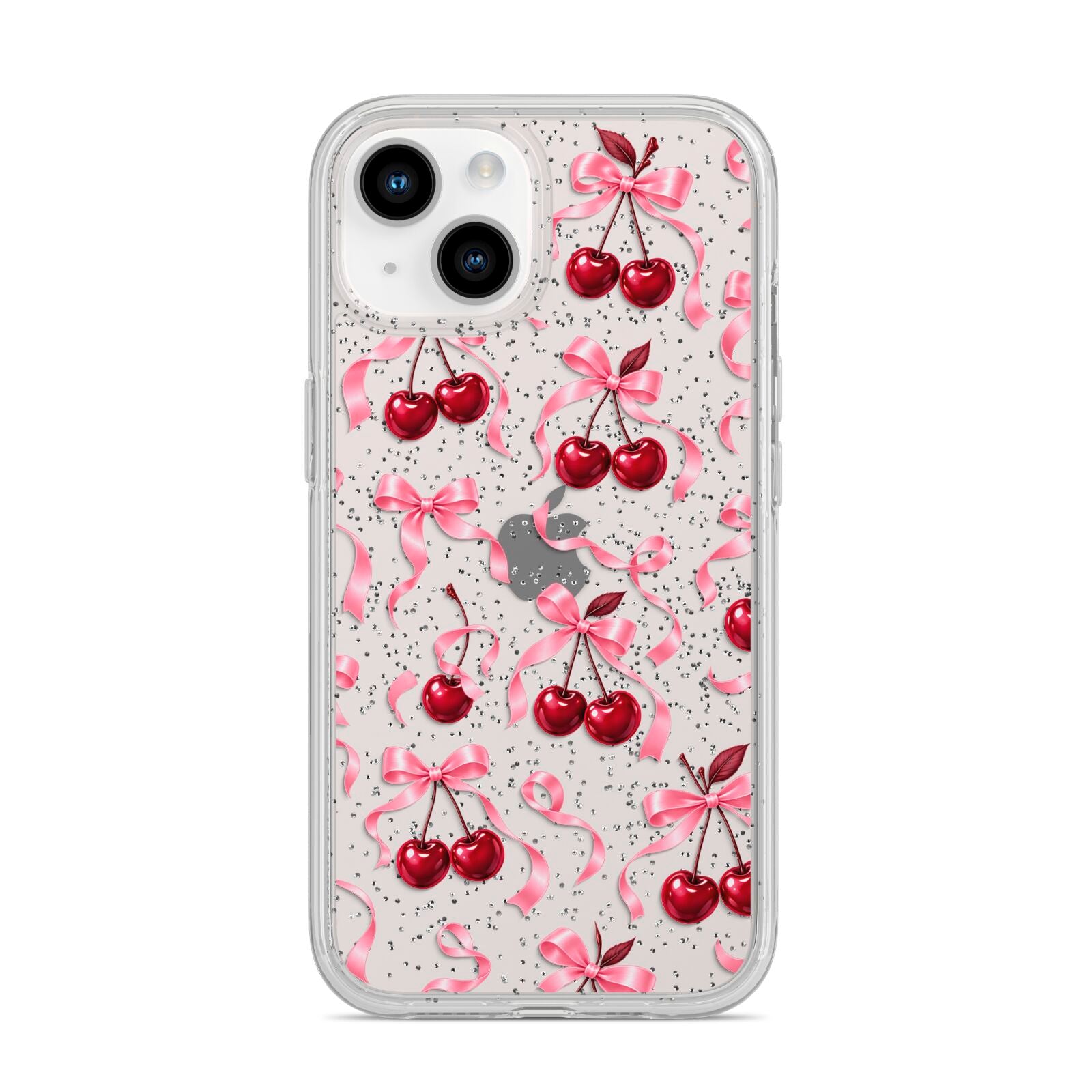 Cherry Silk Bows iPhone 14 Glitter Tough Case Starlight