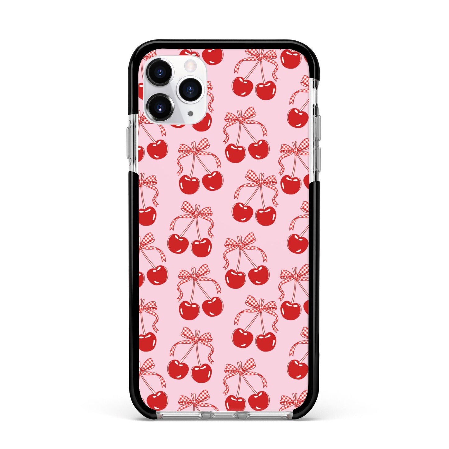 Cherry Sweet Apple iPhone 11 Pro Max in Silver with Black Impact Case