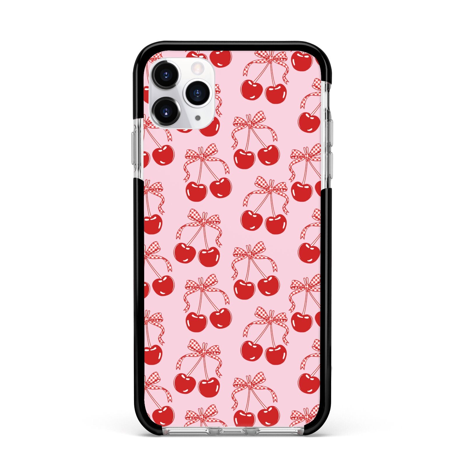 Cherry Sweet Apple iPhone 11 Pro Max in Silver with Black Impact Case