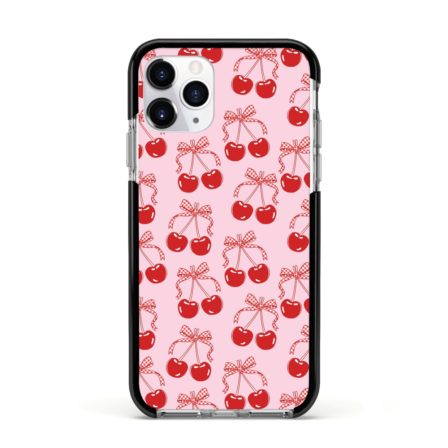 Cherry Sweet Apple iPhone 11 Pro in Silver with Black Impact Case