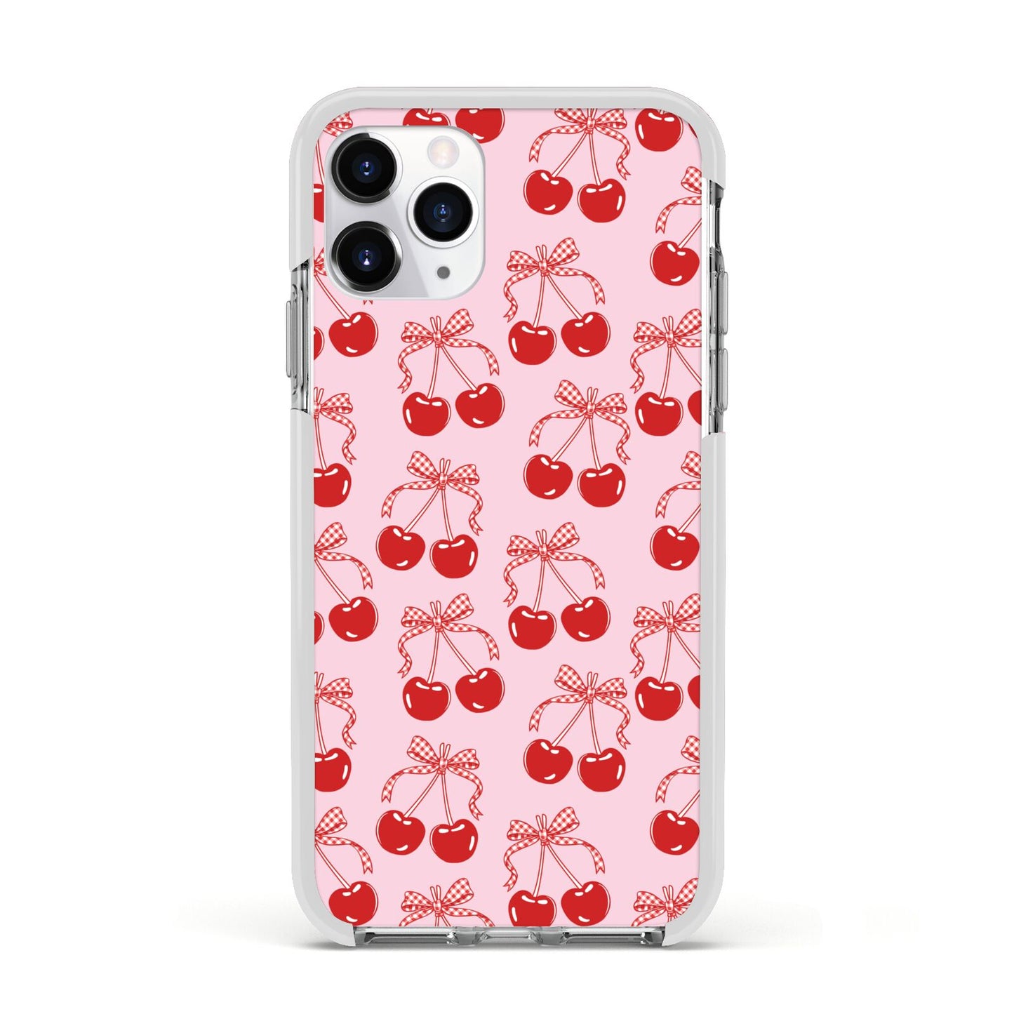 Cherry Sweet Apple iPhone 11 Pro in Silver with White Impact Case
