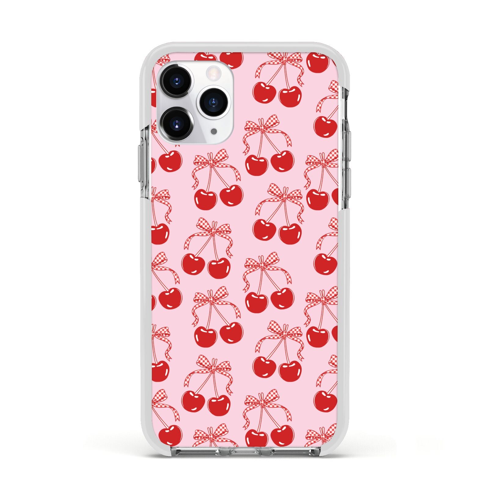 Cherry Sweet Apple iPhone 11 Pro in Silver with White Impact Case