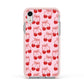 Cherry Sweet Apple iPhone XR Impact Case Pink Edge on Silver Phone
