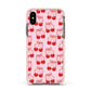 Cherry Sweet Apple iPhone Xs Impact Case Pink Edge on Black Phone