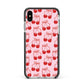 Cherry Sweet Apple iPhone Xs Max Impact Case Black Edge on Silver Phone