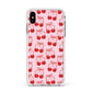 Cherry Sweet Apple iPhone Xs Max Impact Case White Edge on Silver Phone