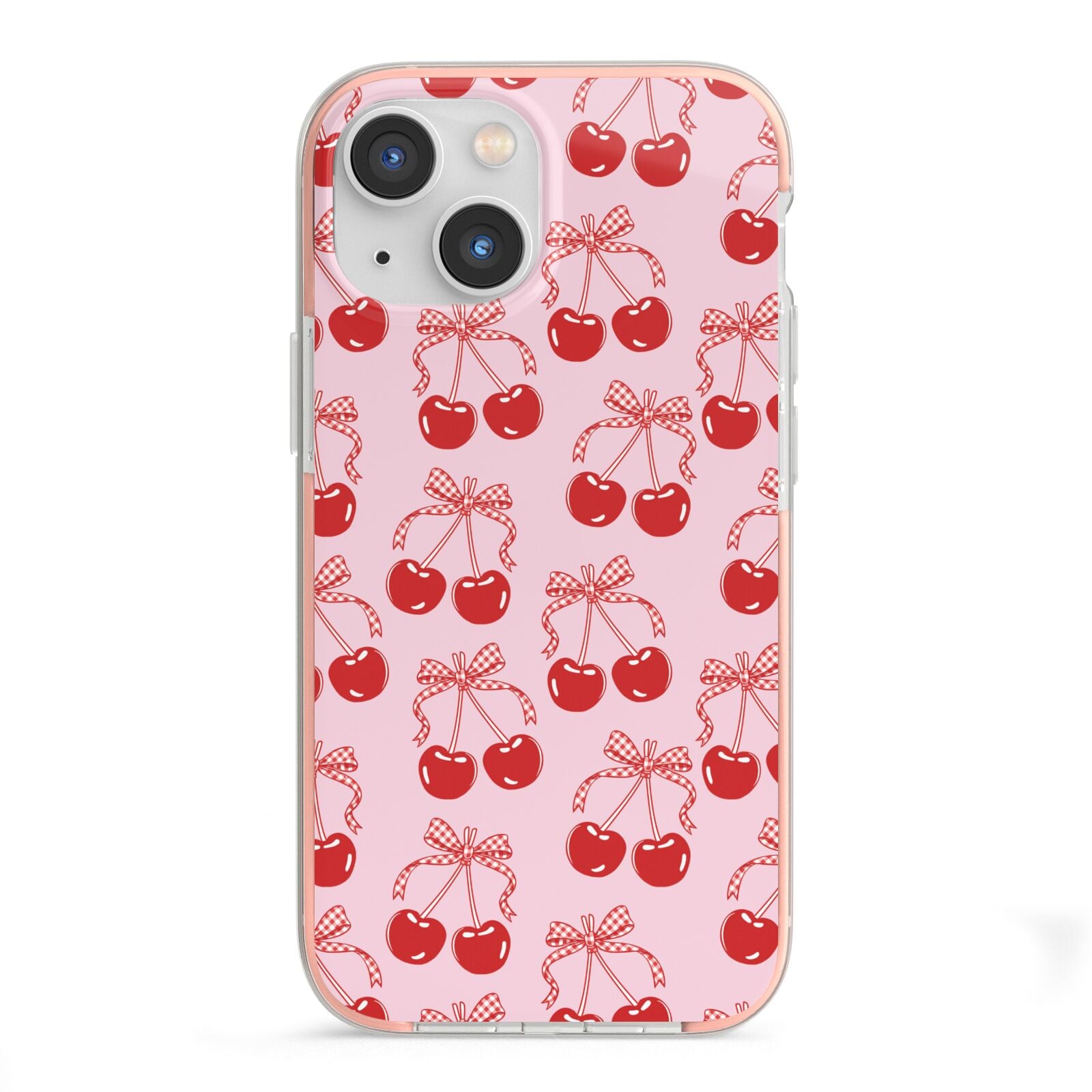 Cherry Sweet iPhone 13 Mini TPU Impact Case with Pink Edges