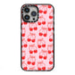 Cherry Sweet iPhone 13 Pro Max Black Impact Case on Silver phone