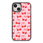 Cherry Sweet iPhone 14 Black Impact Case on Silver phone