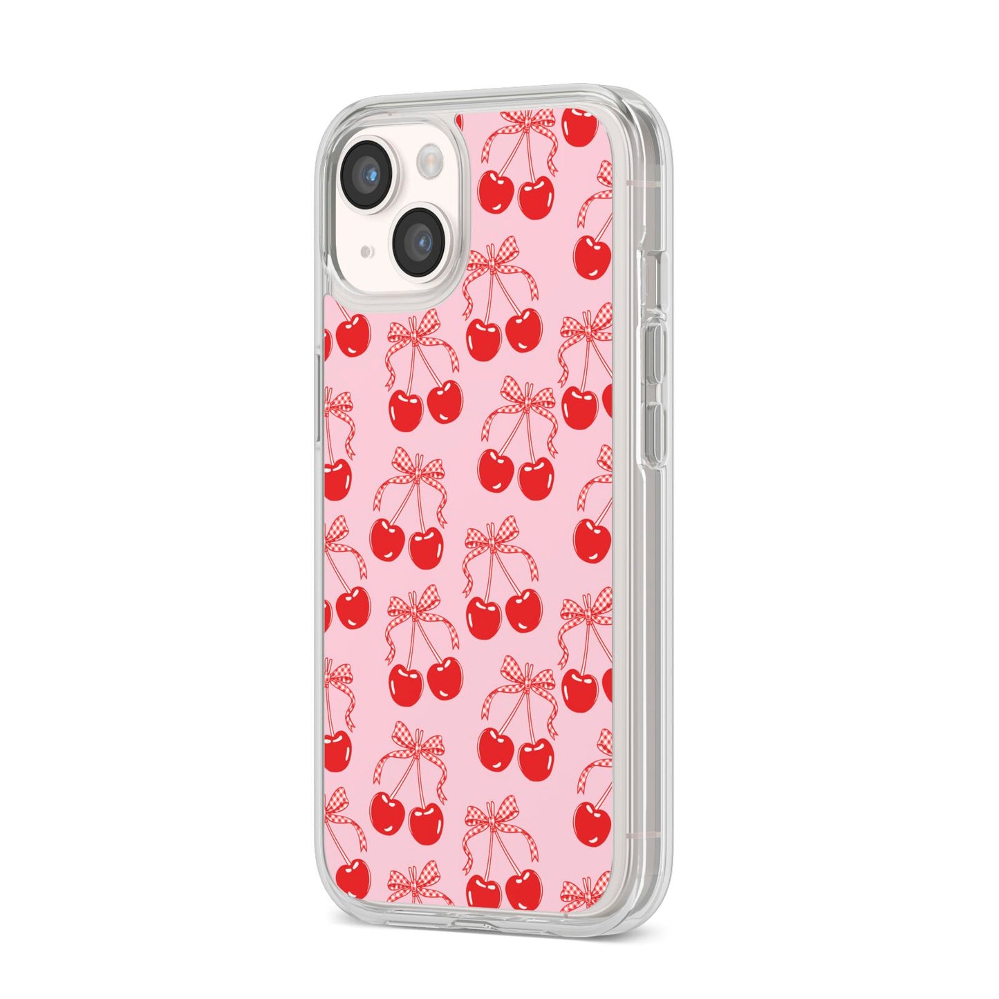 Cherry Sweet iPhone 14 Clear Tough Case Starlight Angled Image