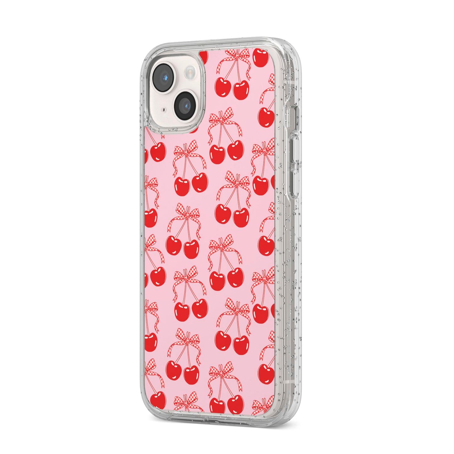 Cherry Sweet iPhone 14 Plus Glitter Tough Case Starlight Angled Image